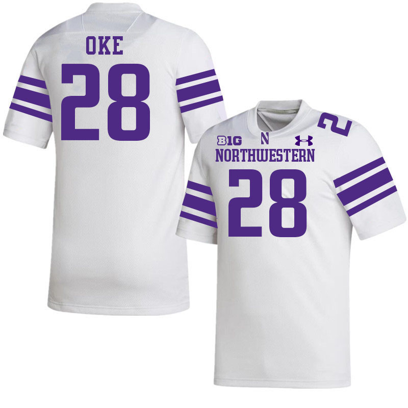 Northwestern Wildcats #28 Timi Oke College Football Jerseys Stitched-White